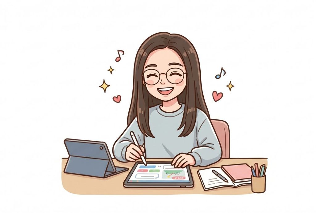 娘、自宅学習中